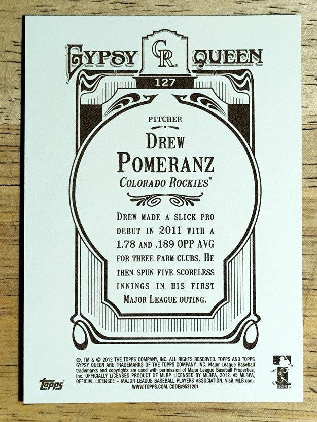 2012 Topps Gypsy Queen #127 Drew Pomeranz RC