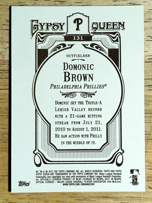 2012 Topps Gypsy Queen #131 Domonic Brown