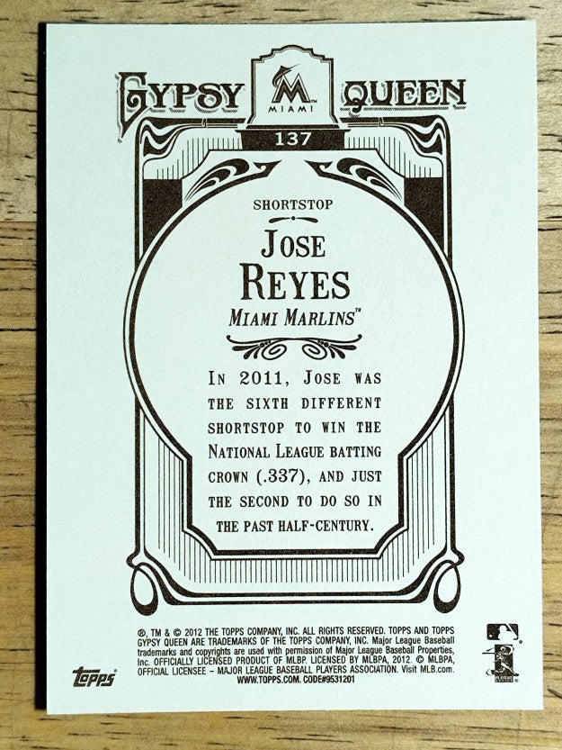2012 Topps Gypsy Queen #137 Jose Reyes