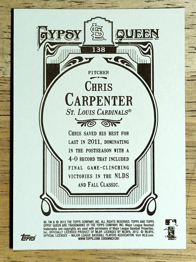 2012 Topps Gypsy Queen #138 Chris Carpenter