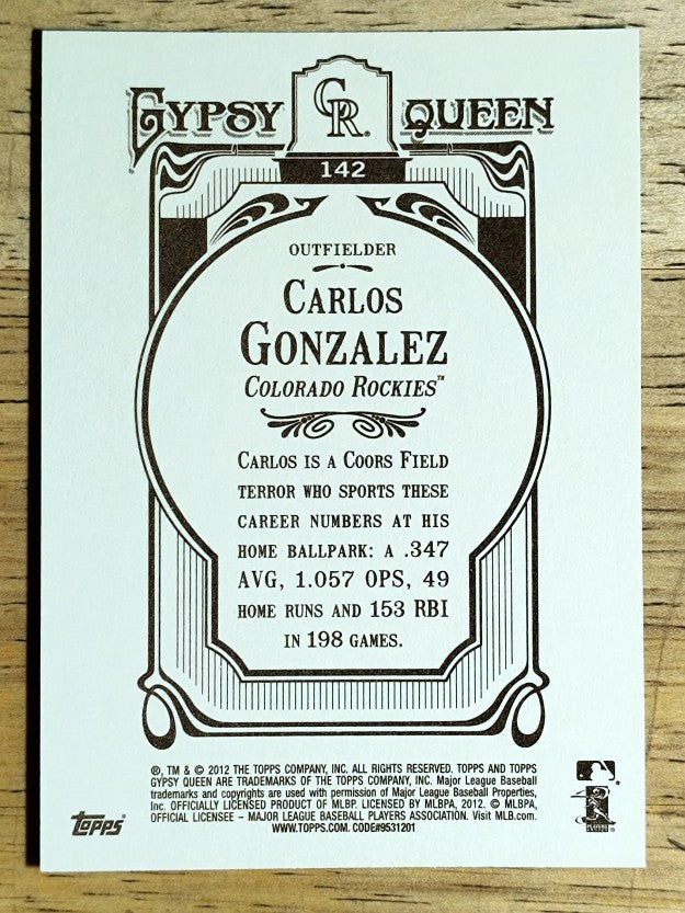 2012 Topps Gypsy Queen #142A Carlos Gonzalez