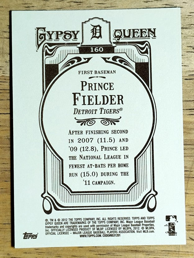 2012 Topps Gypsy Queen #160 Prince Fielder