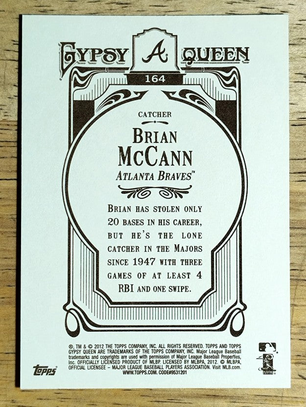 2012 Topps Gypsy Queen #164 Brian McCann