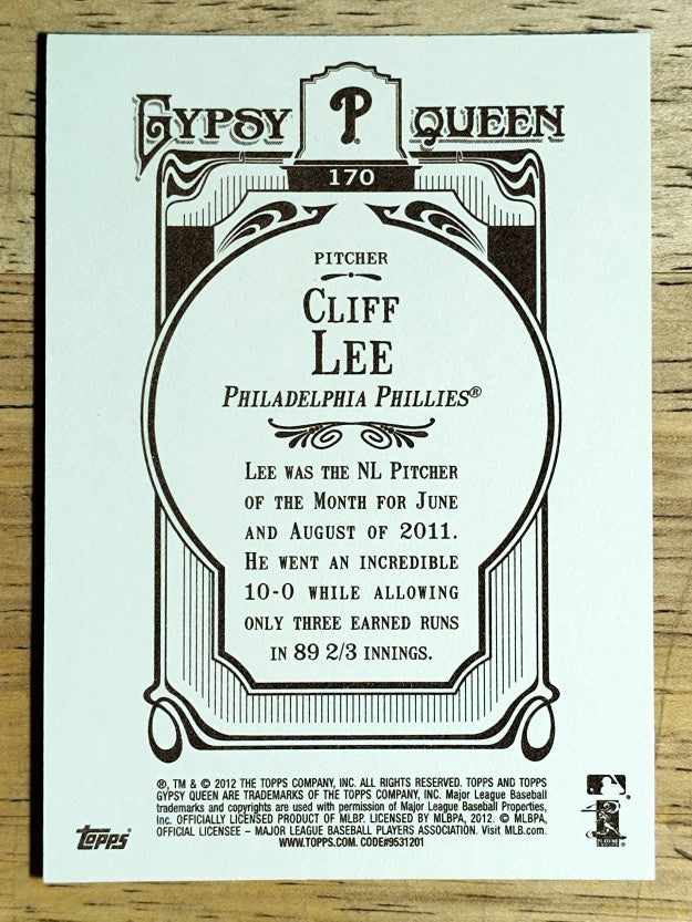 2012 Topps Gypsy Queen #170A Cliff Lee