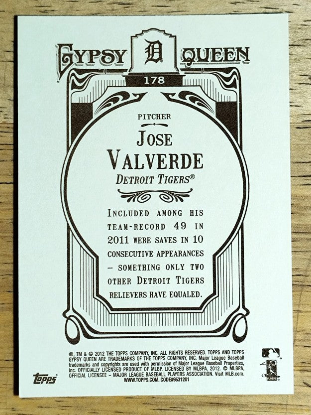2012 Topps Gypsy Queen #178 Jose Valverde