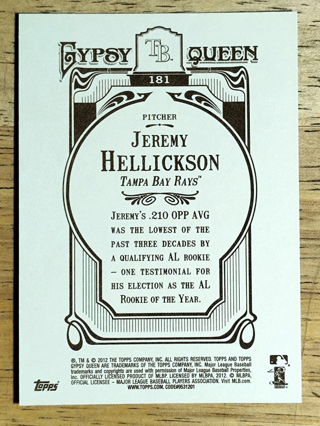 2012 Topps Gypsy Queen #181 Jeremy Hellickson