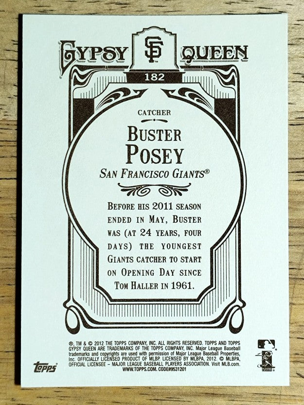 2012 Topps Gypsy Queen #182 Buster Posey