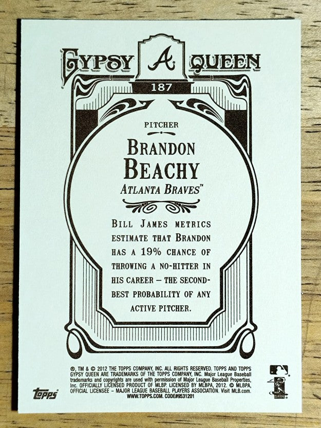 2012 Topps Gypsy Queen #187 Brandon Beachy