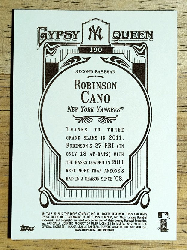 2012 Topps Gypsy Queen #190A Robinson Cano