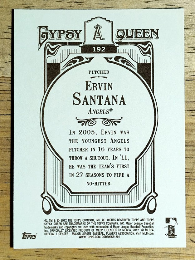 2012 Topps Gypsy Queen #192 Ervin Santana