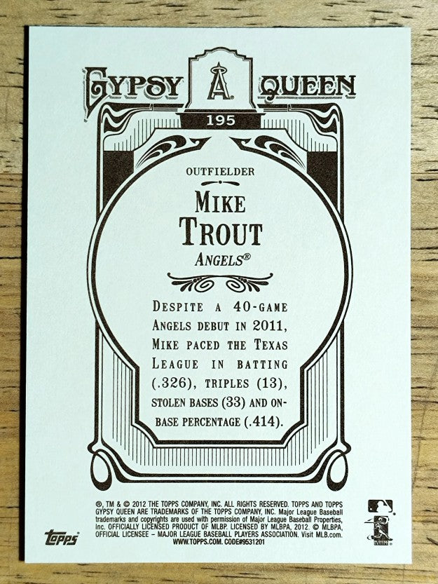 2012 Topps Gypsy Queen #195 Mike Trout