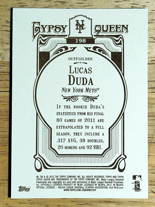 2012 Topps Gypsy Queen #198 Lucas Duda