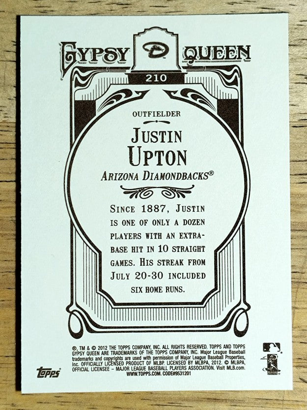 2012 Topps Gypsy Queen #210A Justin Upton