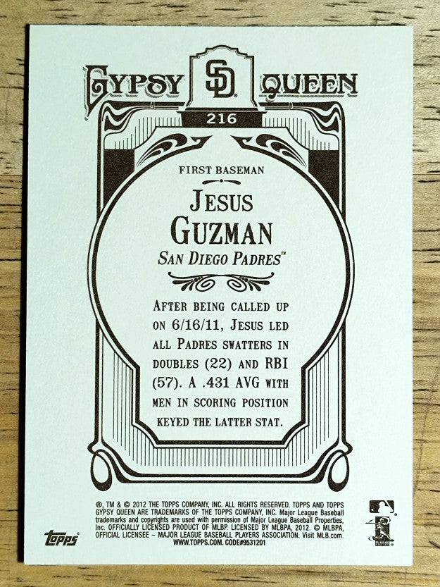 2012 Topps Gypsy Queen #216 Jesus Guzman