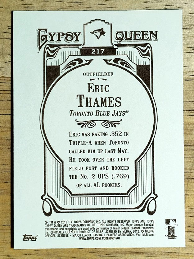 2012 Topps Gypsy Queen #217 Eric Thames