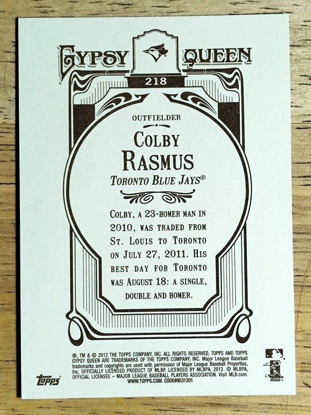 2012 Topps Gypsy Queen #218 Colby Rasmus