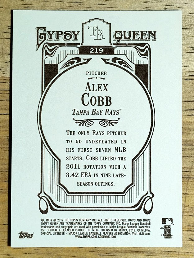 2012 Topps Gypsy Queen #219 Alex Cobb