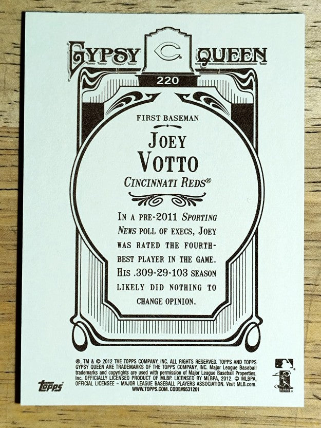 2012 Topps Gypsy Queen #220A Joey Votto