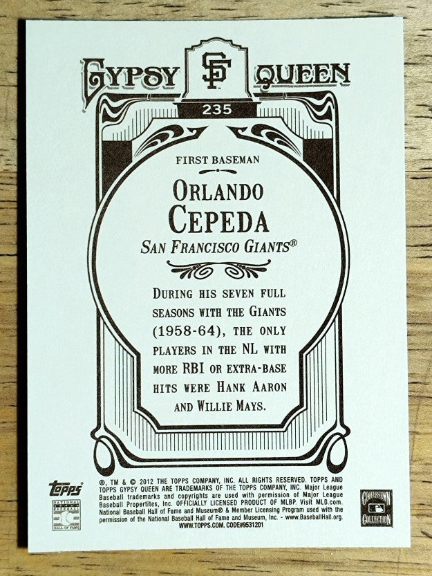 2012 Topps Gypsy Queen #235 Orlando Cepeda