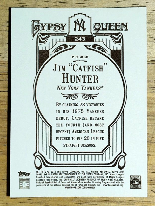 2012 Topps Gypsy Queen #243 Catfish Hunter
