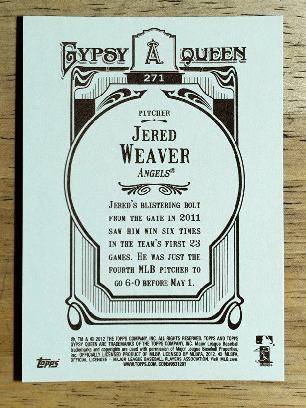 2012 Topps Gypsy Queen #271A Jered Weaver