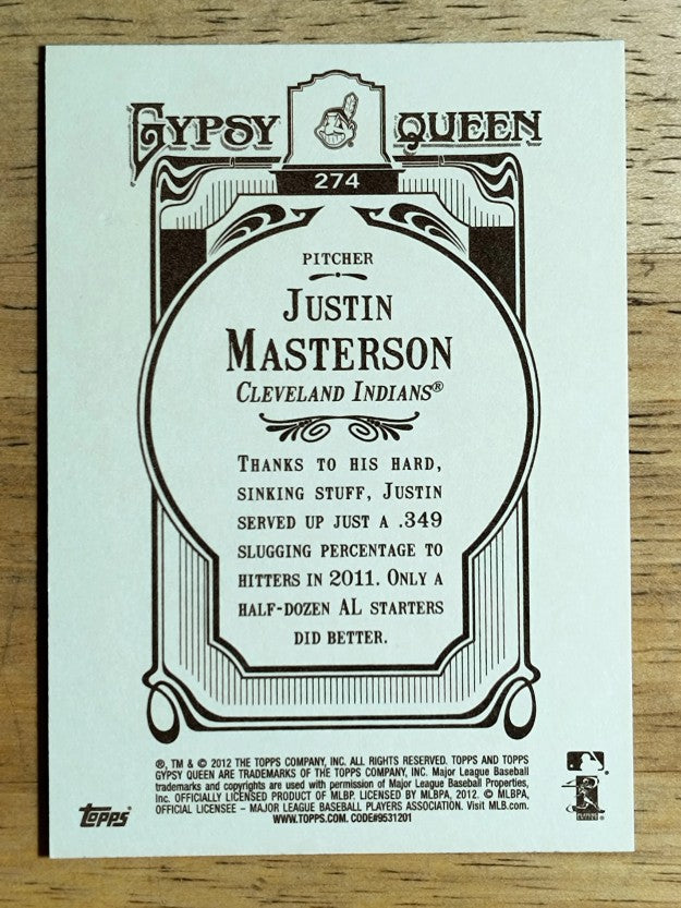 2012 Topps Gypsy Queen #274 Justin Masterson