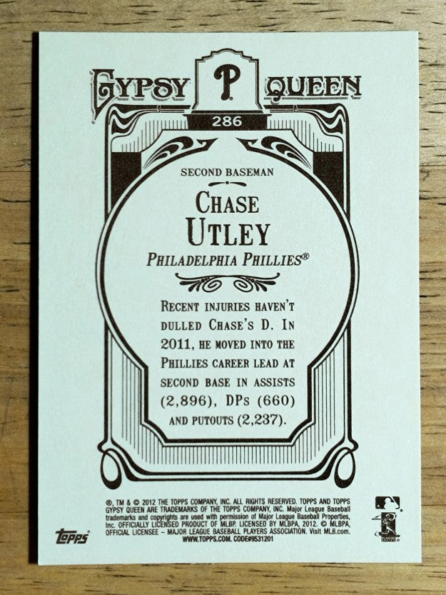 2012 Topps Gypsy Queen #286 Chase Utley