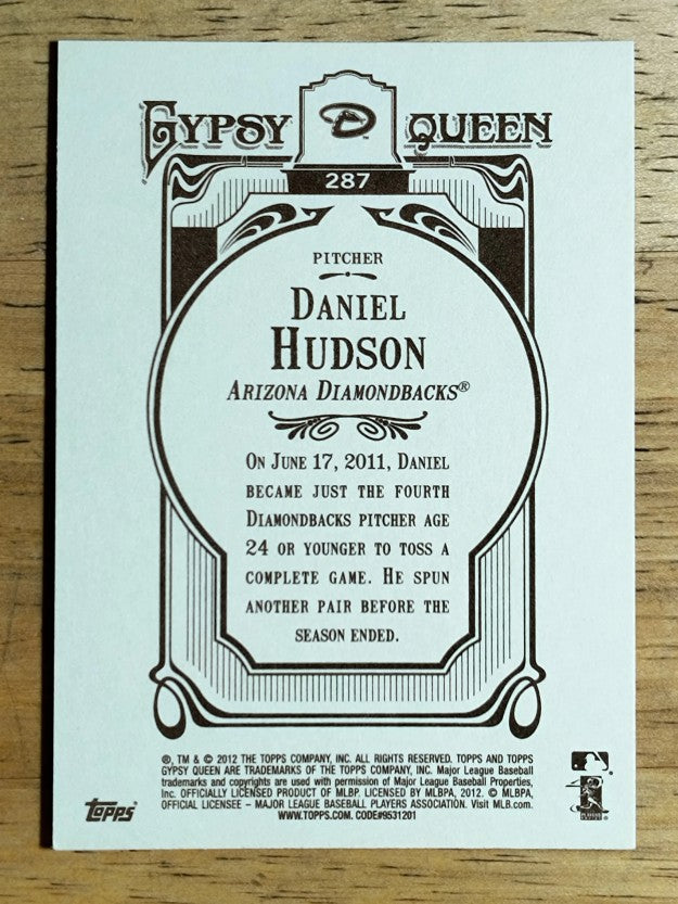 2012 Topps Gypsy Queen #287 Daniel Hudson