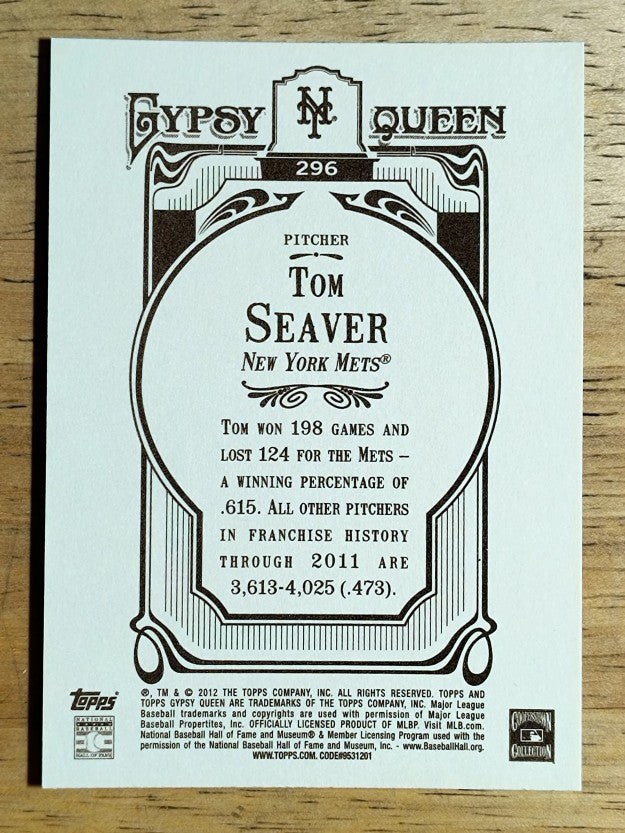2012 Topps Gypsy Queen #296A Tom Seaver