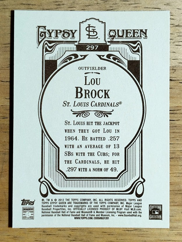 2012 Topps Gypsy Queen #297 Lou Brock