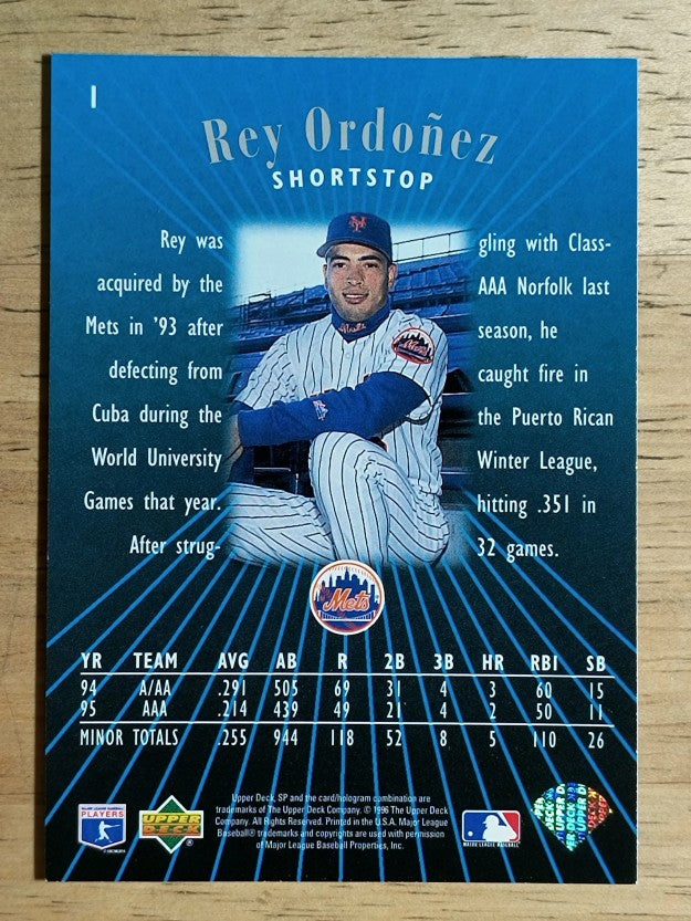 1996 SP #1 Rey Ordonez FOIL