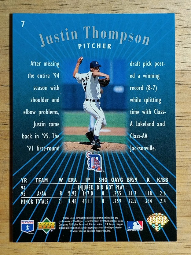 1996 SP #7 Justin Thompson FOIL