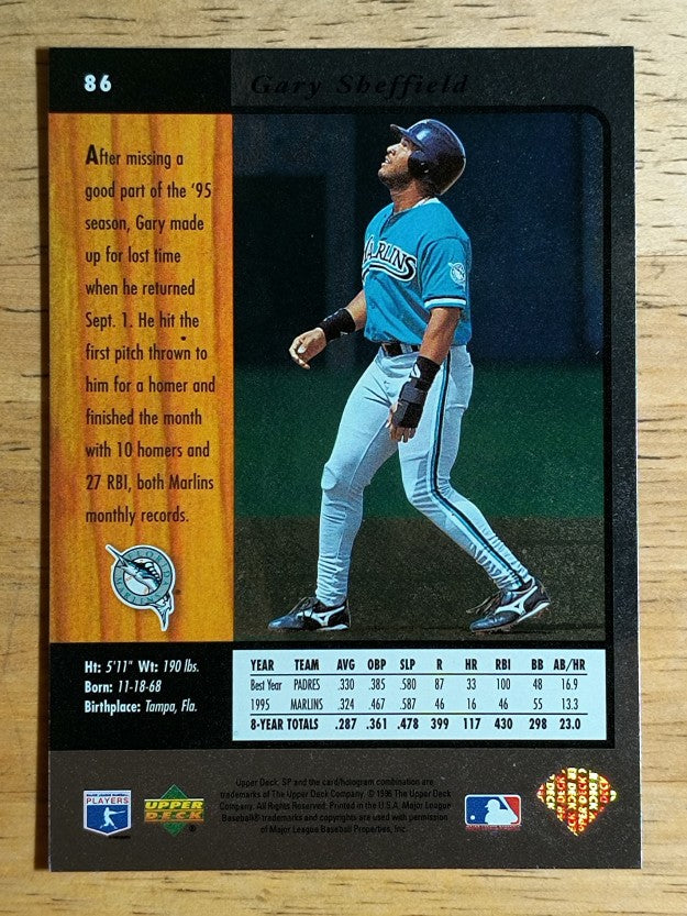 1996 SP #86 Gary Sheffield