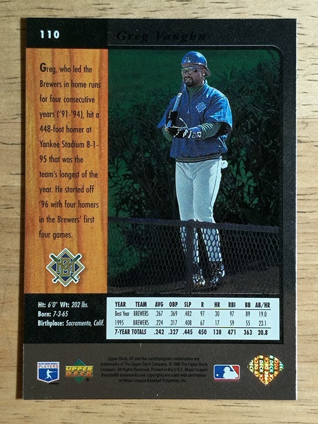 1996 SP #110 Greg Vaughn