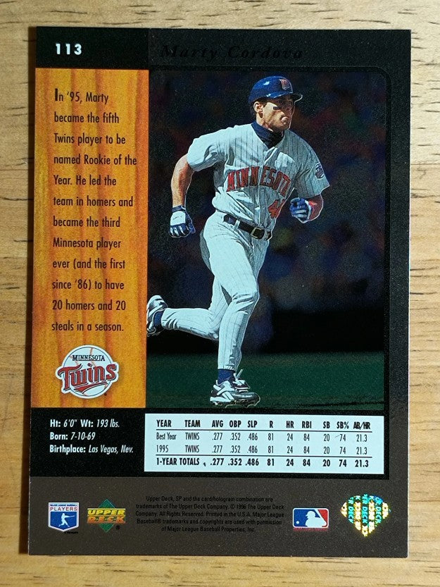 1996 SP #113 Marty Cordova