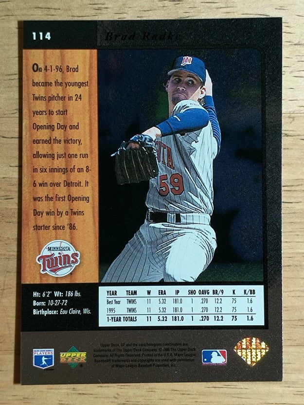 1996 SP #114 Brad Radke