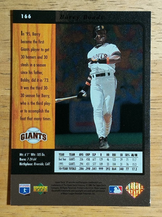 1996 SP #166 Barry Bonds