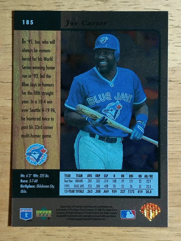 1996 SP #185 Joe Carter