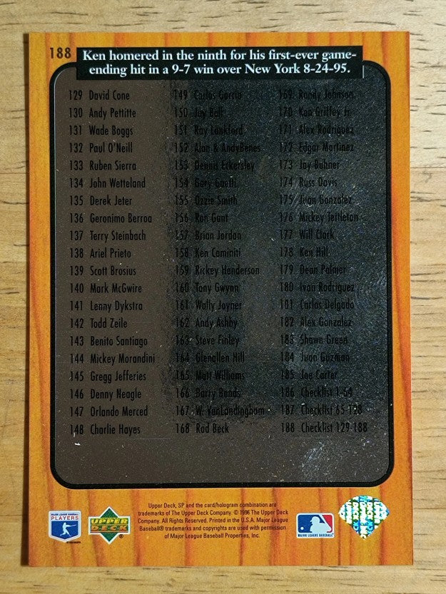 1996 SP #188 Ken Griffey Jr. CL