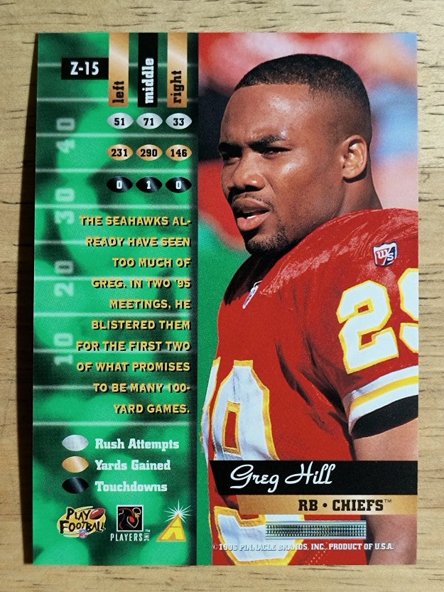 1996 Zenith #15 Greg Hill