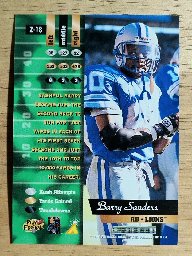 1996 Zenith #18 Barry Sanders