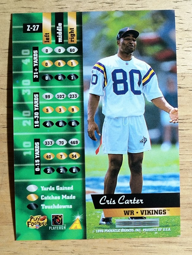 1996 Zenith #27 Cris Carter