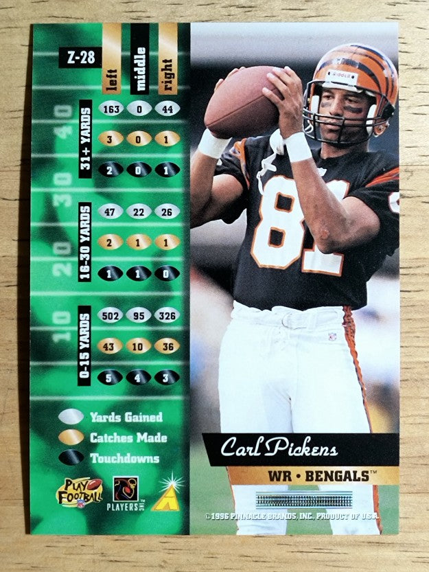 1996 Zenith #28 Carl Pickens