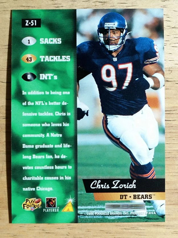 1996 Zenith #51 Chris Zorich