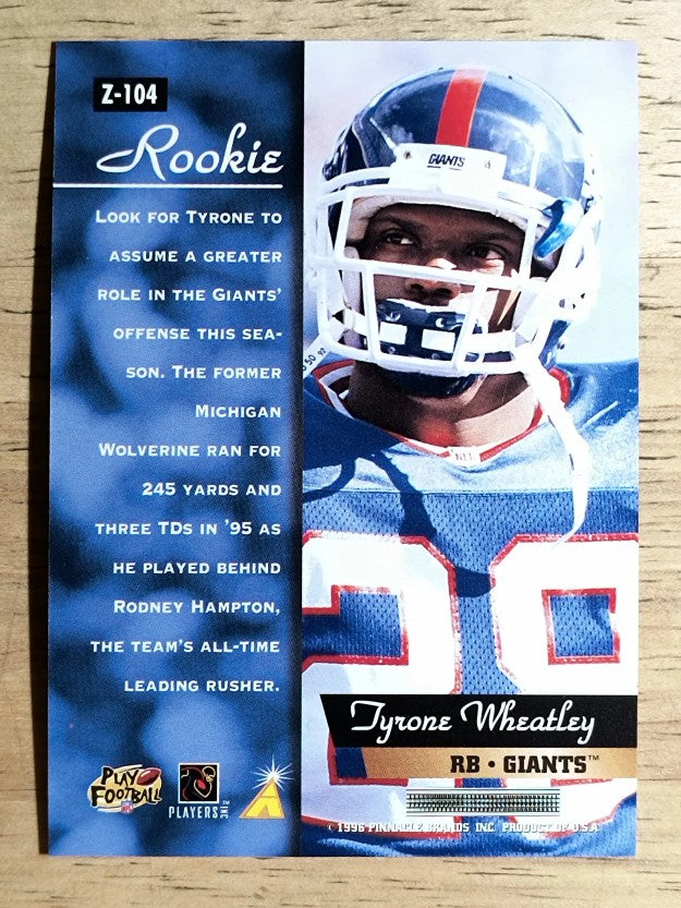 1996 Zenith #104 Tyrone Wheatley