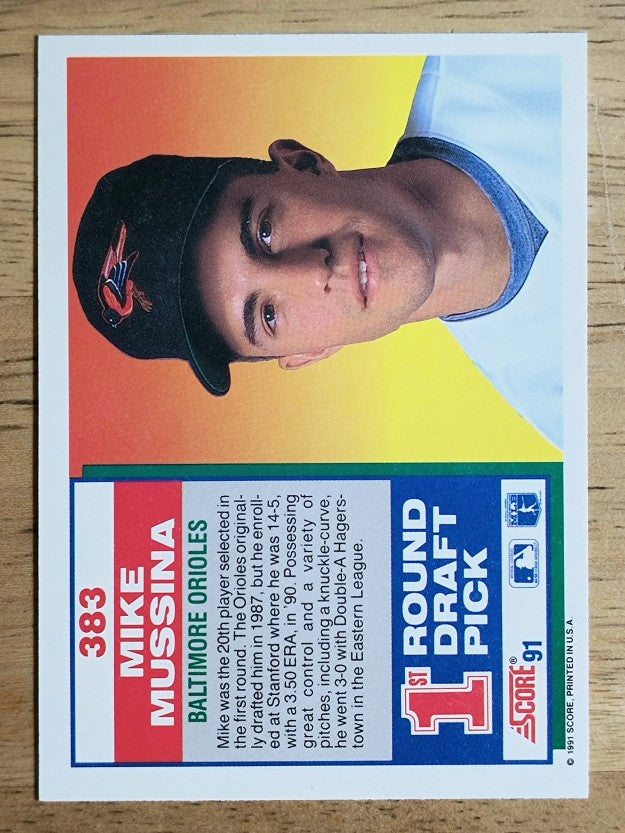 1991 Score #383 Mike Mussina RC