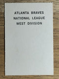 1969 Milton Bradley Team Cards #NNO Atlanta Braves (NM)