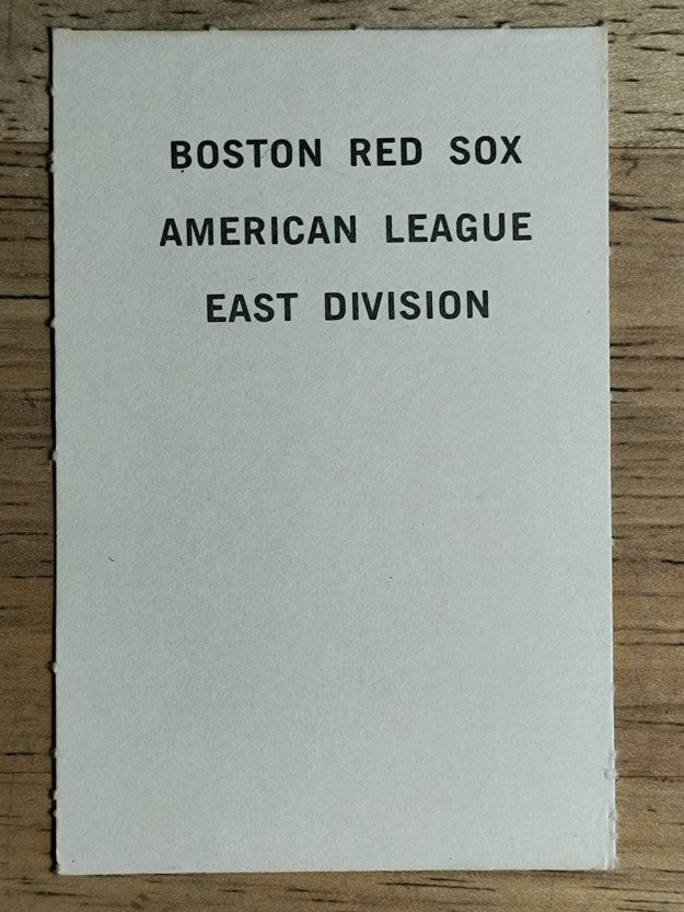 1969 Milton Bradley Team Cards #NNO Boston Red Sox (NM)