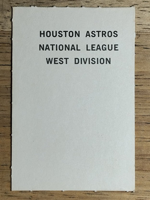 1969 Milton Bradley Team Cards #NNO Houston Astros (NM)