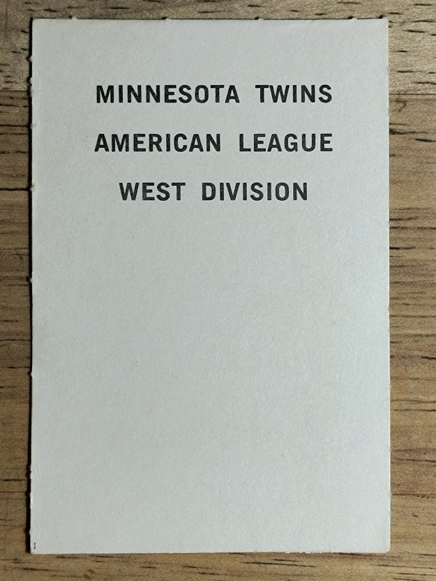 1969 Milton Bradley Team Cards #NNO Minnesota Twins (NM)